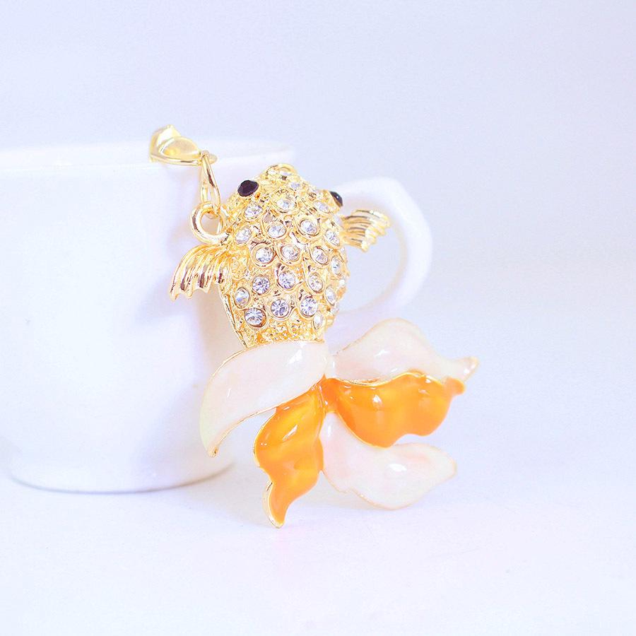 Goldfish Drip Oil Keychain: Sea Animal Metal Pendant, Carp Jewelry Gift
