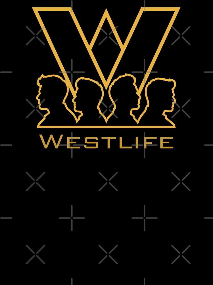 Westlife Westlife Minimalist Silhouette Logo Shirt | Vintage Boyband Fan Graphic Design Oversized T-Shirt