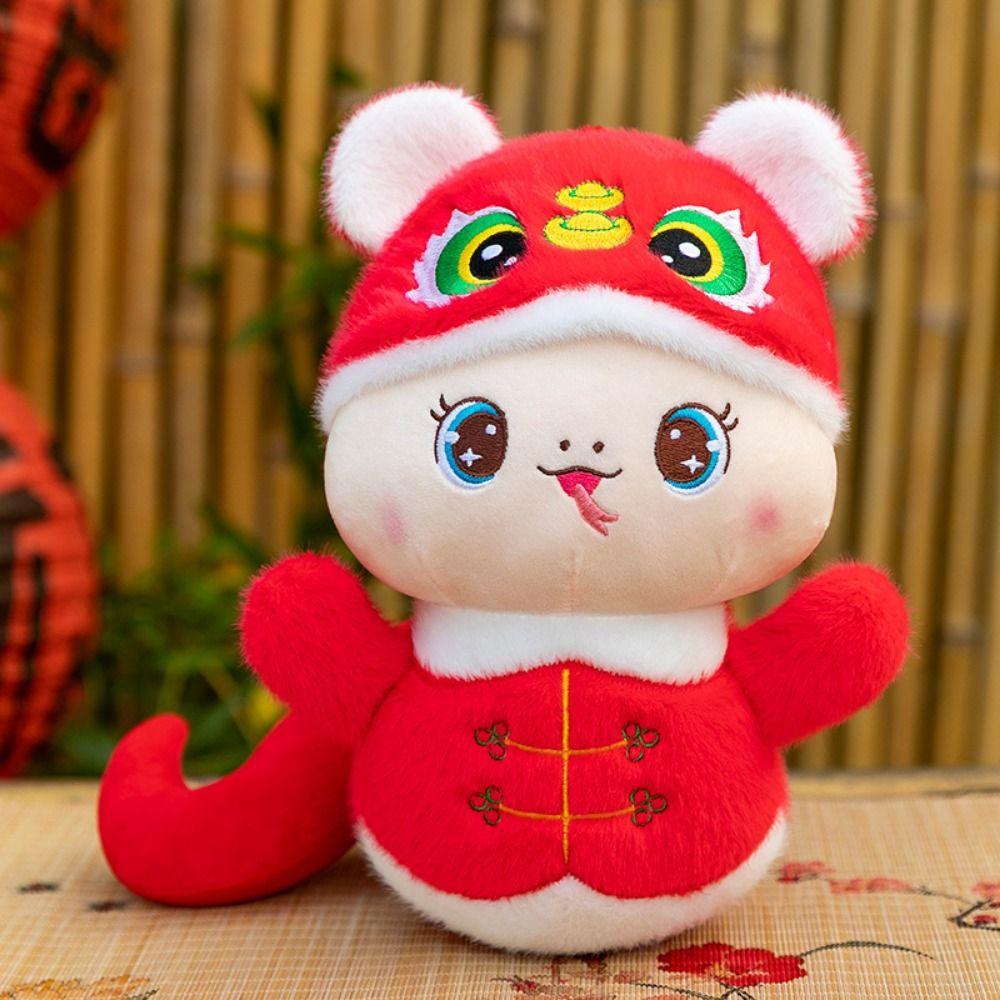 Tiger Head Hat Snake Year Plush Toy The God of Wealth Lucky Snake Doll Plushies  Children