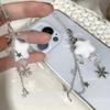 Flocking Snowflake Star Phone Charm Winter Themed Phone Decoration Suitable for Youthful Women and Holiday Enthusiasts