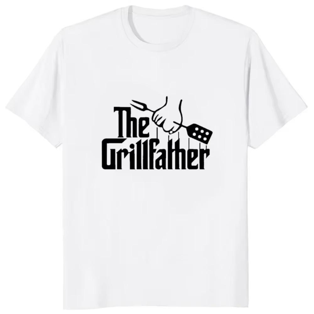 Novelty Graphic Streetwear Short Sleeve Harajuku Style Man T-shirt Loose Tees Funny The Grillfather Dad Fathers Day BBQ T Shirts