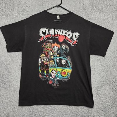 Slashers 100% Cotton T-shirt Mens Tees Top Freddy Jason Scream Horror Movie Villains Men XL