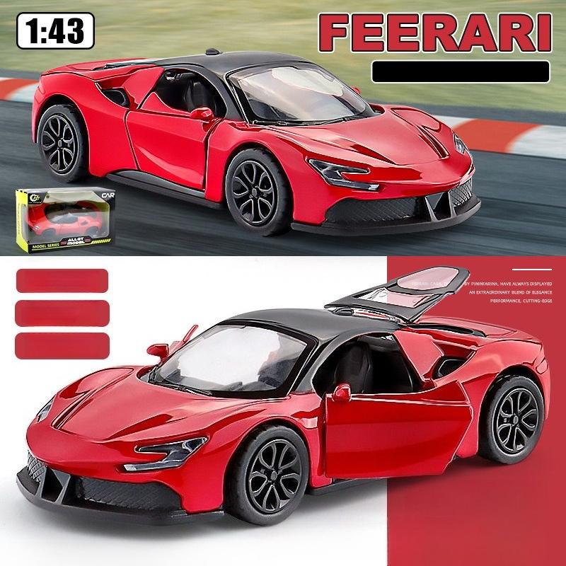 1:43  Alloy car model simulation and rebound small sports car Children's toy car gift collection display