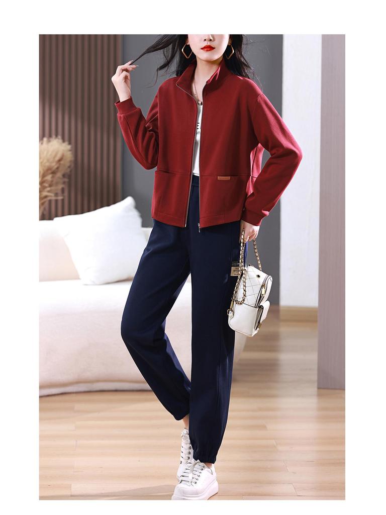 2025 Women's Autumn Casual Sportswear: Stylish Loose Sweatshirt & Cardigan Two-Piece Set