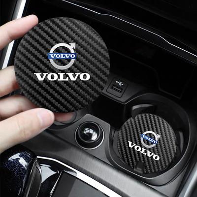 2 Pezzi Sottobicchiere in Pelle Antirumore Cuscinetto per Tazza d'Acqua Per XC90 V90 V60 XC60 V40 S80 S60 S90 C40 XC40 V70 XC70 C30 C70 EX90