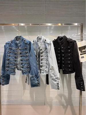 Women's Slim Stand Collar Long Sleeve Denim Jacket - Trendy Spring & Autumn Style