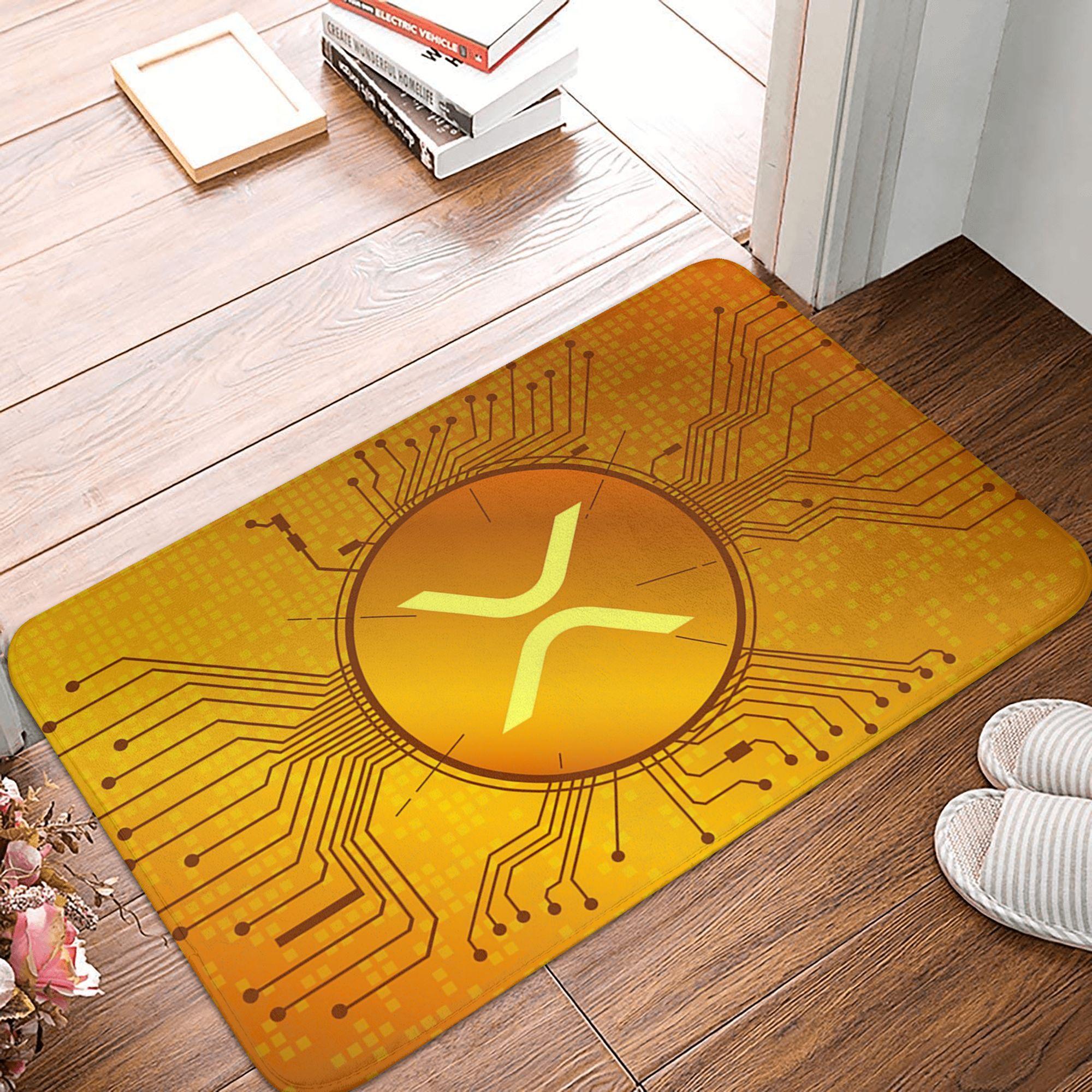 Ripple XRP Doormat Mat Anti-Slip Bitcoin Cryptocurrency Bathroom Kitchen Bedroom Rug Carpet 40*60cm 40cmx60cm