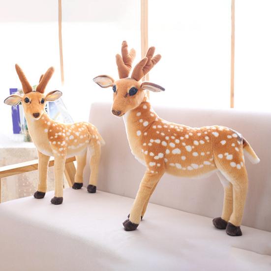 Plush Deer Toy Soft PP Cotton Filling Simulation Animal Doll Christmas Elk Decoration