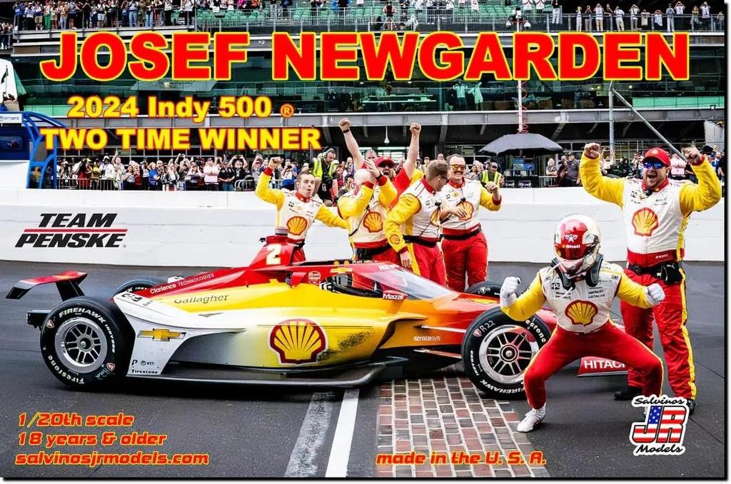Salvinos JR Models Josef Newgarden Penske Racing IndyCar 2024 Indy 500 Winner Plastic Model IP2024JNI 1/20 (Car)