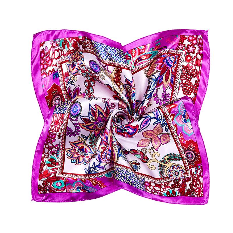 1Pc Square Flight Attendants 50x50CM Elegant Women's Scarfs Fashionable Hijab Bandana Polyester