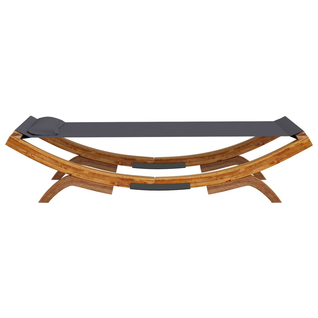 vidaXL Sonnenliege 100x188,5x44 cm Bugholz Massiv Anthrazit