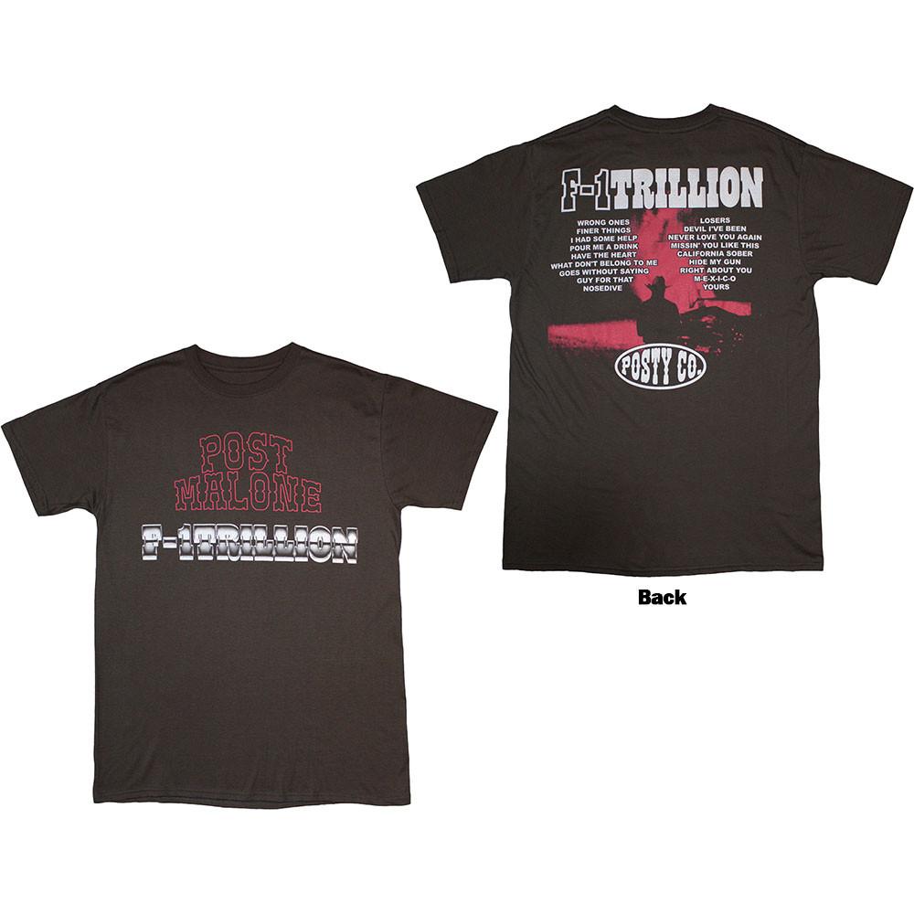 Post Malone Unisex Tshirt F1 Trillion (Back Print) (Large) S