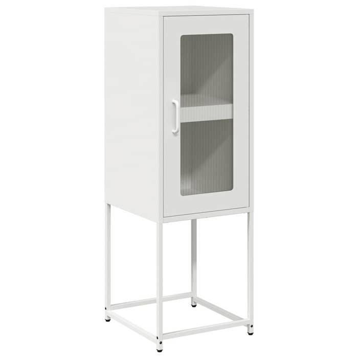 VidaXL White Buffet 36x39x107 Cm Cold-Rolled Steel, Storage Cabinet, Kitchen Storage Cabinet, Furniture 853403