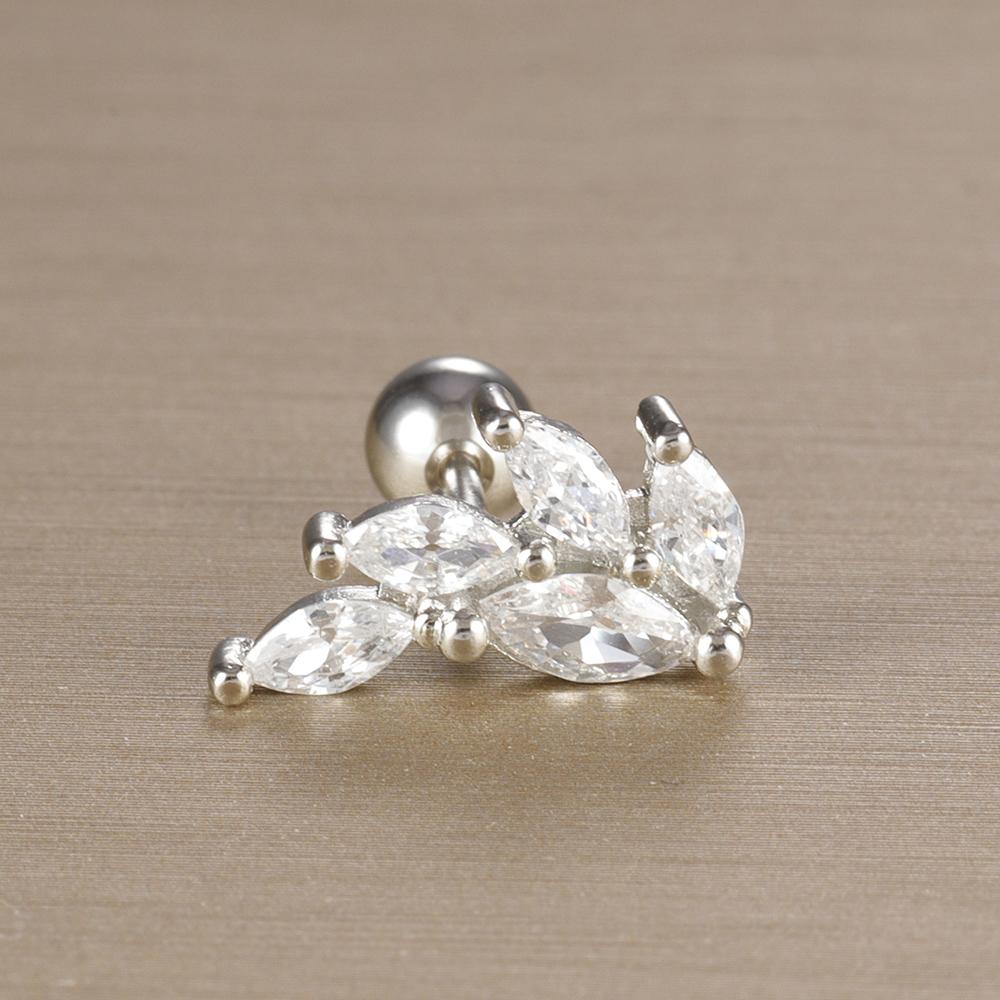 1 Stück 316L Edelstahl Geometrie Ohrstecker Für Frauen Mode Stern Mond Lappen Daith Helix Knorpel Ohrring Piercing Zirkon