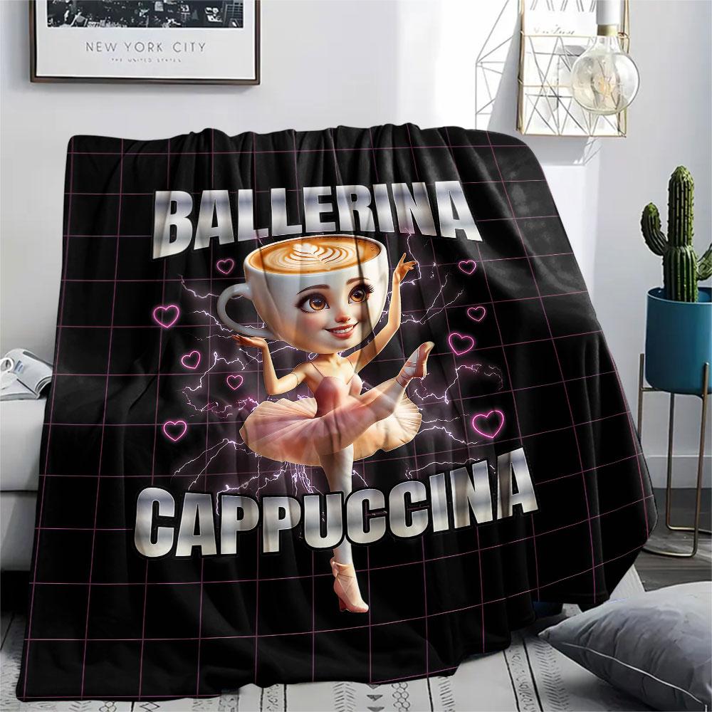 1PC Ballerina Patterned Flannel Blanket Suitable For All Seasons for Home Decor Warmth and Comfort Gifts Holiday Present