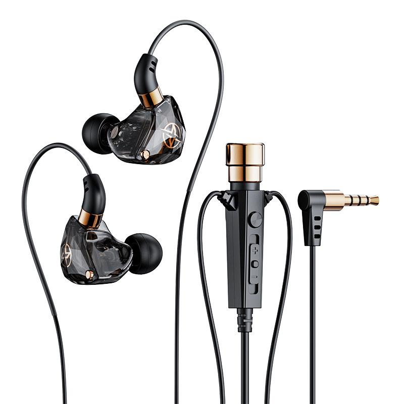 Fones de ouvido com fio HiFi para karaokê e microfone para canto e sala de estar, 3,5 mm AUX, graves pesados, cancelamento de ruído, 1,2 m, 3M, música KTV