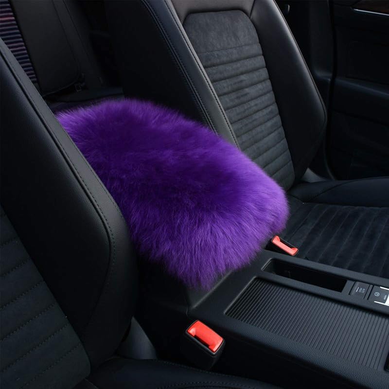 Auto Center Console Cover, EGBANG Console Cover Armrest Pads, Warm Winter Sheepskin Wool Car Armrest Seat Box Pad Cushion Protector Universal Fit
