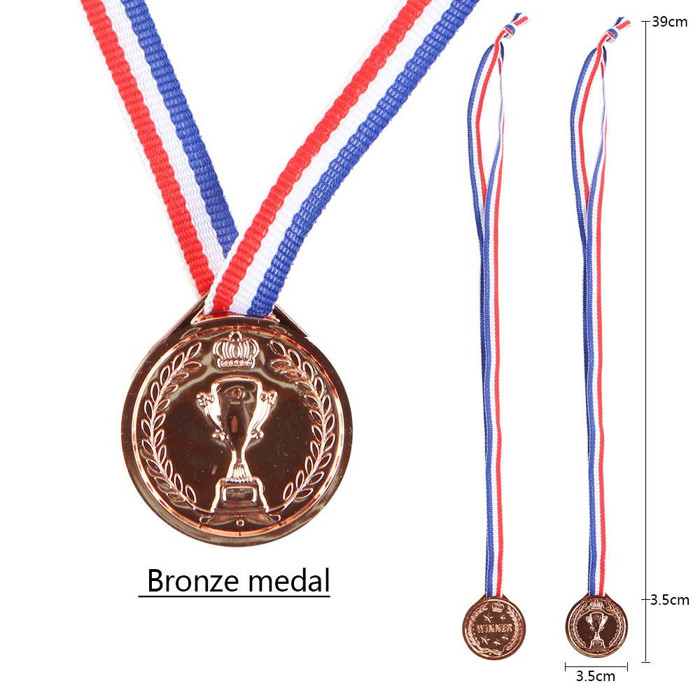 Children Plastic Gold Silver And Bronze Medal With Hanging Ropes For Sports Events And Party Gifts
