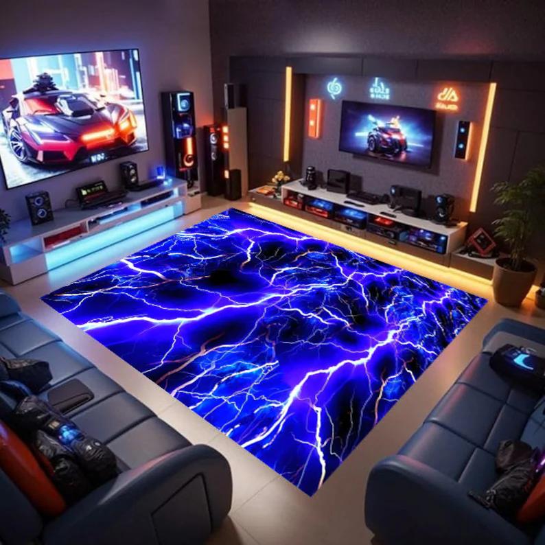Gamer Koberec Vzor Ovladače PC Hry Koberec do Ložnice Obývacího Pokoje Herní Zóny Vnitřní Venkovní Koberec Rohožka Cool Dekor Chlapci Dívky
