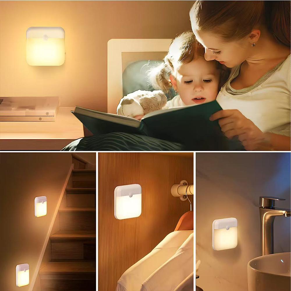 Runtowo Motion Sensor Led Light USB Charging Square Lamp Bedroom Kitchen Stair Hallway Wardrobe Cupboard Lighting Cabinet Light