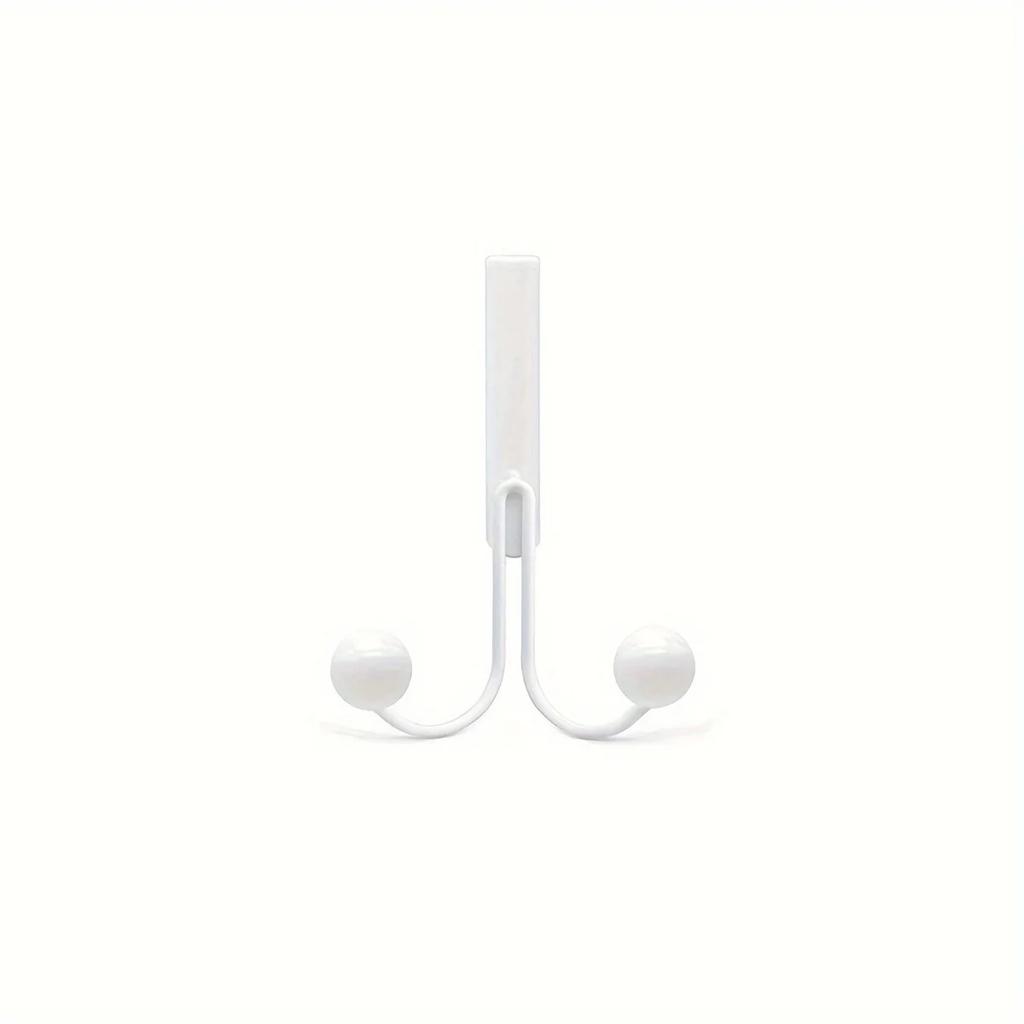 1pc Iron Simple Door Hooks, Nail-free Wardrobe Door Hooks, Metal Craft Coat Multi-functional Double-headed Hooks