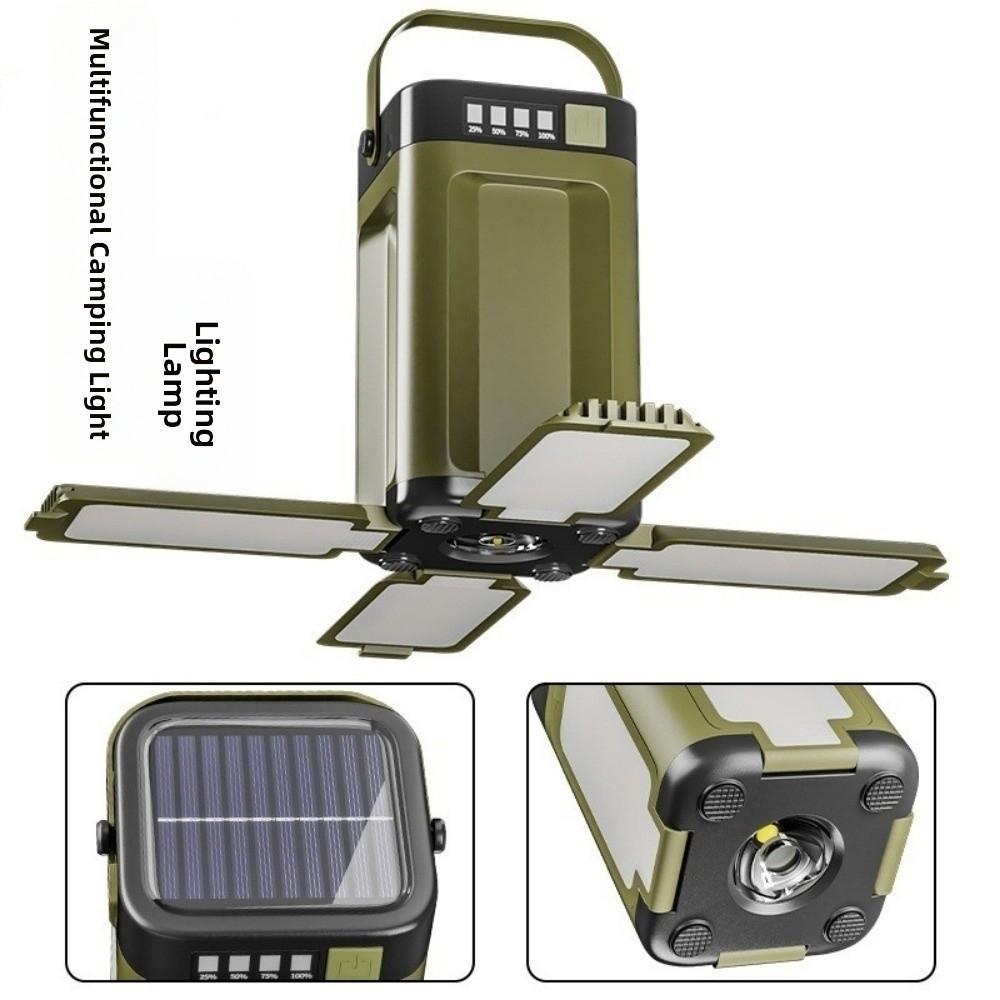 Large Capacity Camping Lantern Solar Charging Hanging Tent Light  Portable Lighting