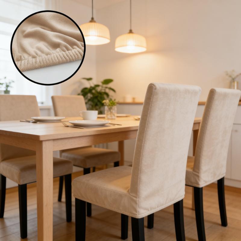 Velvet Home Dining Seat Protector Premium Velvet Chair Cover Thickened Solid Color Stretchable Full Coverage Chair Covers 2026