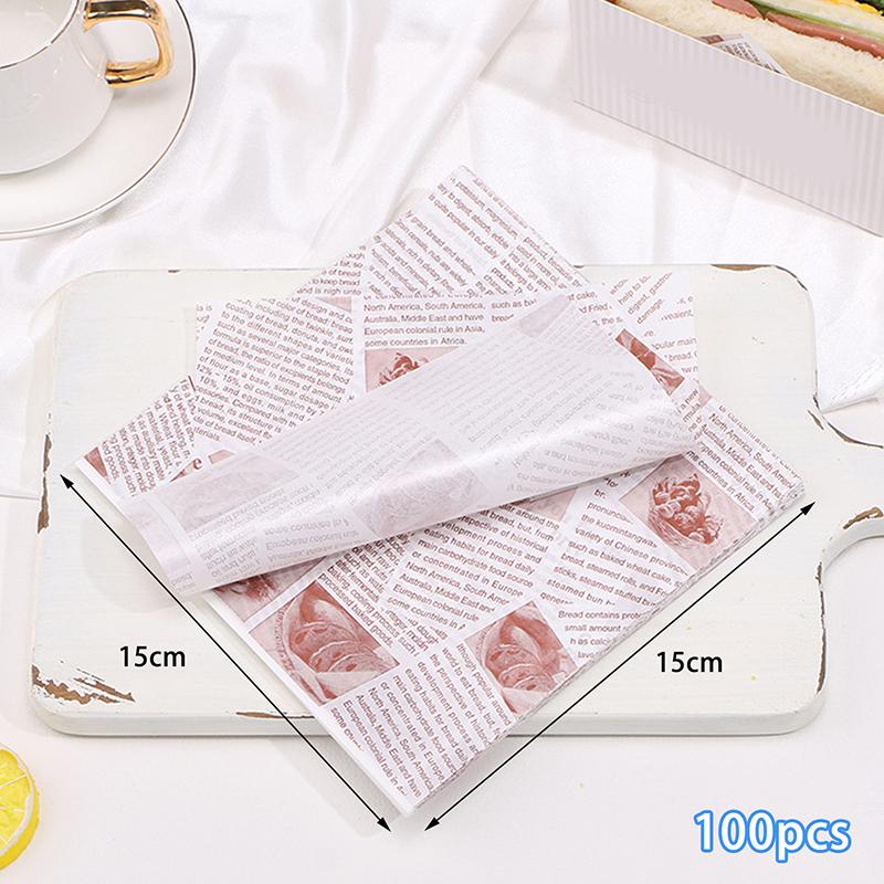 

100 шт. Обертки для сэндвичей Пищевая вощеная бумага Гамбургер Картофель фри Хлеб Выпечка Маслостойкая бумага Упаковка Аксессуары для выпечки