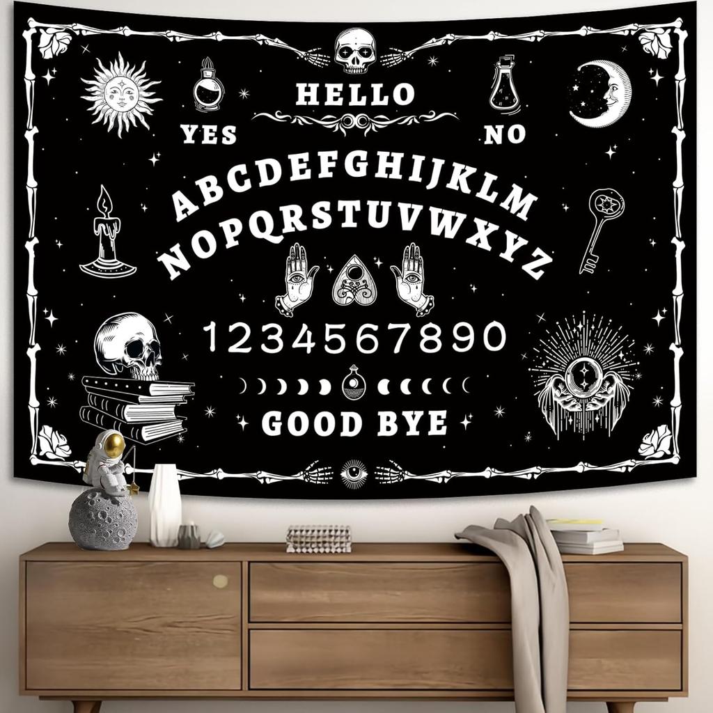 Halloween Gotisk Grunge Rumsdekor,Dödskalletapet för Sovrum,Goth Heksig Mörk Estetik Heminredning,Litet Skelett Vintage Svart