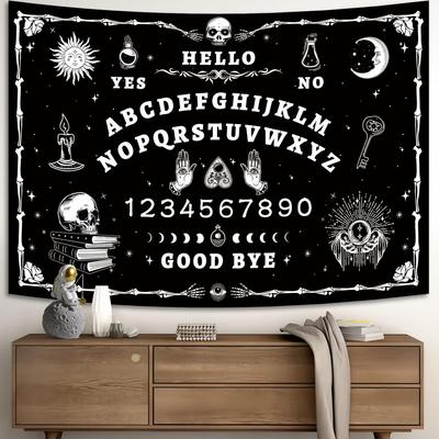 Halloween Gothic Grunge Room Decor,Skull Tapestry for Bedroom,Goth Witchy Dark Aesthetic Home Decor,Small Skeleton Vintage Black