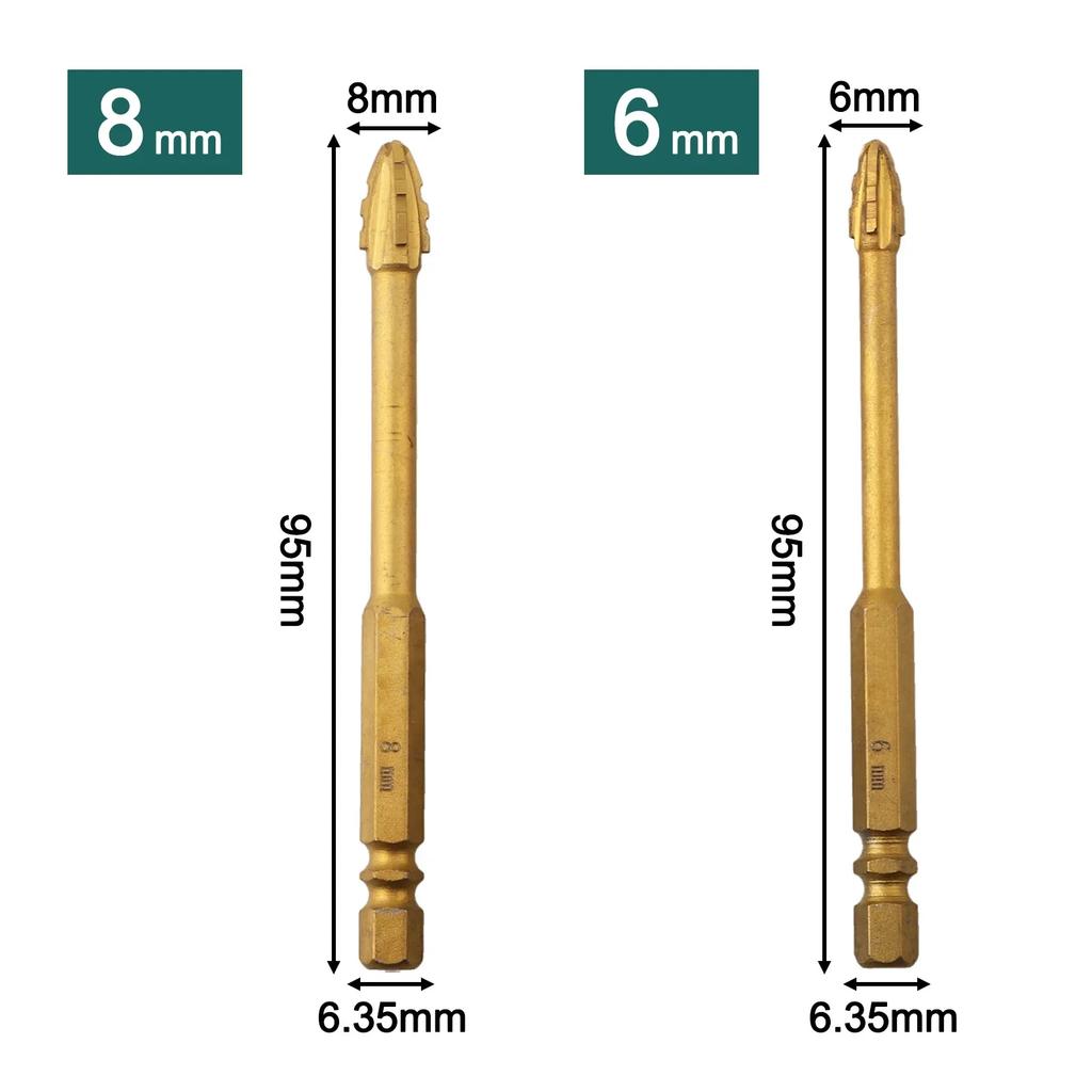 Construction Projects 2pcs Drill Bit Glass Drilling Bits Cooling Required Marking Point Metal Material Stabilize Drilling