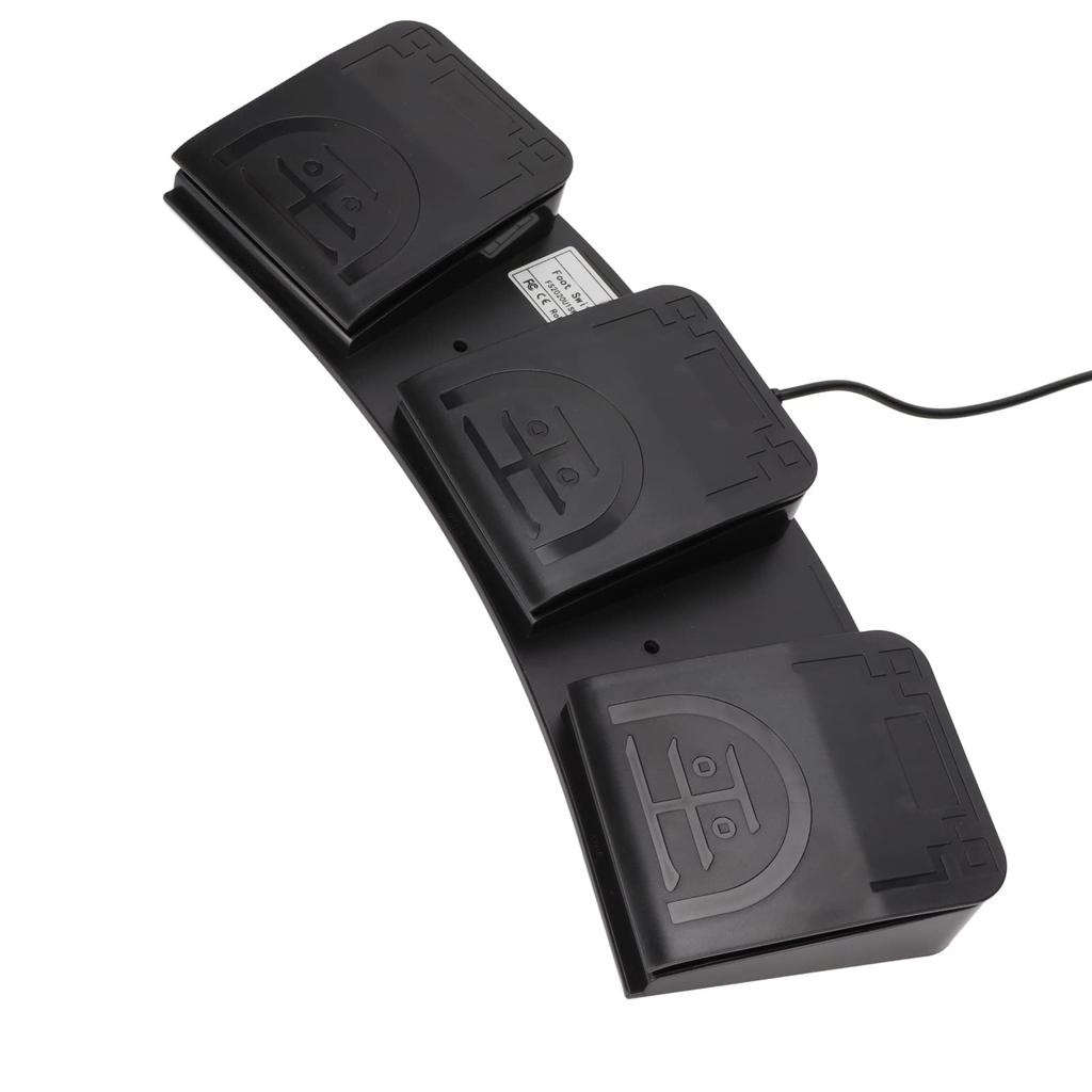USB Foot Pedal Triple Key Ergonomic MIDI Controller, Perfect for Playing Games, Transcription/Factory Testing, Works with Linux, OS X, and Android