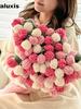 Rose Flower Blanket, Nap Blanket Gift for Girlfriend Valentine's Day or July 7th Gift, Handmade Knitted Throw Blanket, Romantic Present