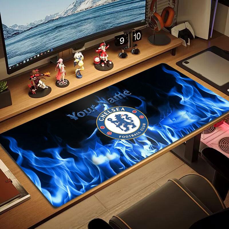 Chelsea F Custom Name Large Size Mouse Pad Large Gaming Table Cushion Non-slip Laptop Tablet Big Mousepad XXL Mat Mini PC Playmat With Lock Edge