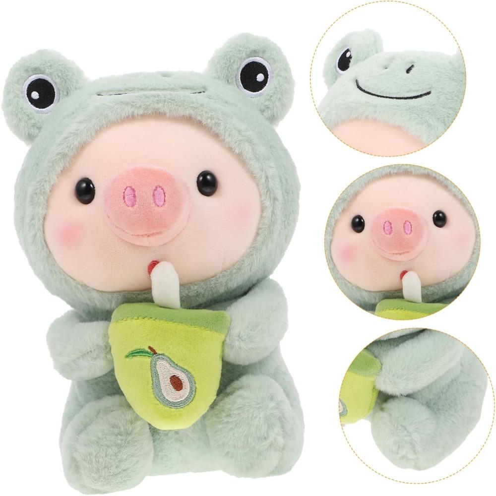9,8in/25cm Ferkel Plüsch Stofftier Schweinchen Plüschtiere für Erwachsene Kinder Kawaii Schwein mit Boba Tea Geburtstagsgeschenk für Mädchen Jungen