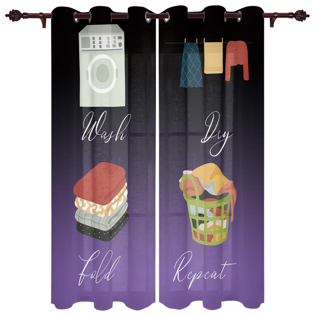 Rysunek pralni Retro Okna Zasłony Salon Luksusowy wystrój Zasłony świąteczne Sypialnia Kuchnia Draperie okienne