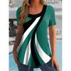 Simple Short-sleeved Fashion Women's Crew Neck T-shirt 3D Simple Color Printing Daily Wear Tops Comfortable Polyester Tees