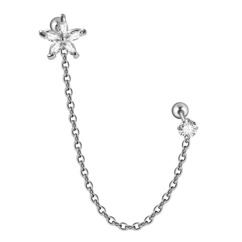 Steel Piercing Earring Zircon Helix Piercing Fashion Tragus Piercing Gift