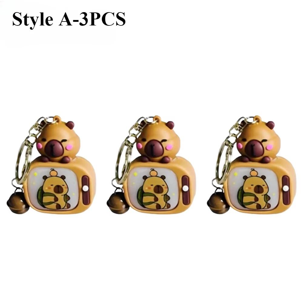 1/3/5/10/20PCS New Light-up Capybara Keychain Creative Lighted Capybara TV Type Bag Charm Children's Birthday Gift Holiday Gift