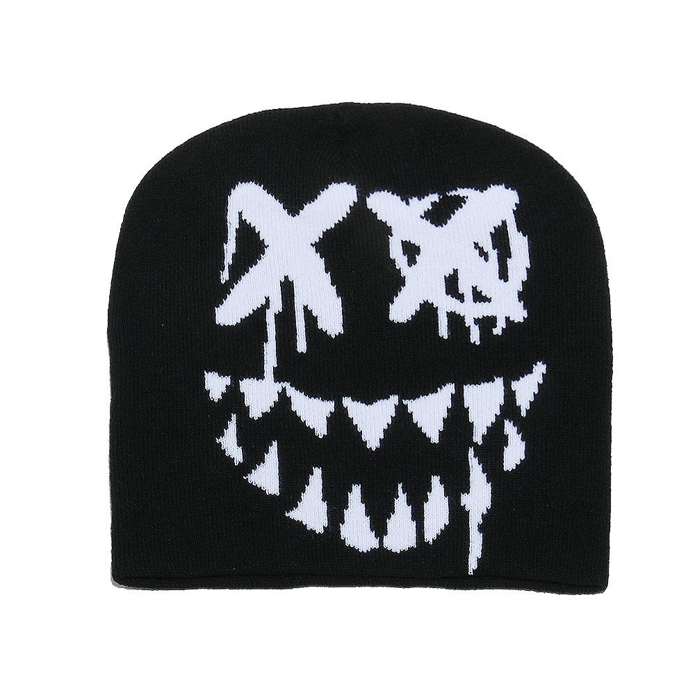 

Тыквенная гримаса жаккардовая вязаная шапка персонализированная шерстяная шапка Хэллоуин хип-хоп холодная шапка шапка-пуловер мужская M（56-58cm）