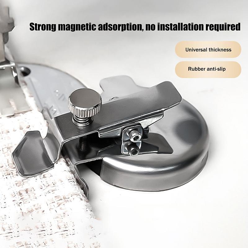 Sewing Machine Round Magnetic Seam Guide With Side Guard Press Straight Line Presser Anti-Curling Sewing Adjustable Accessories