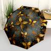 Golden Butterfly Circular Wall Art DecorUmbrella, PortableFold Compact Umbrella for Men & Women Gift