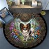 Clockwork Garden Papillon Round Area Rug Under Office Chairs Bedroom Living Room Home Decor