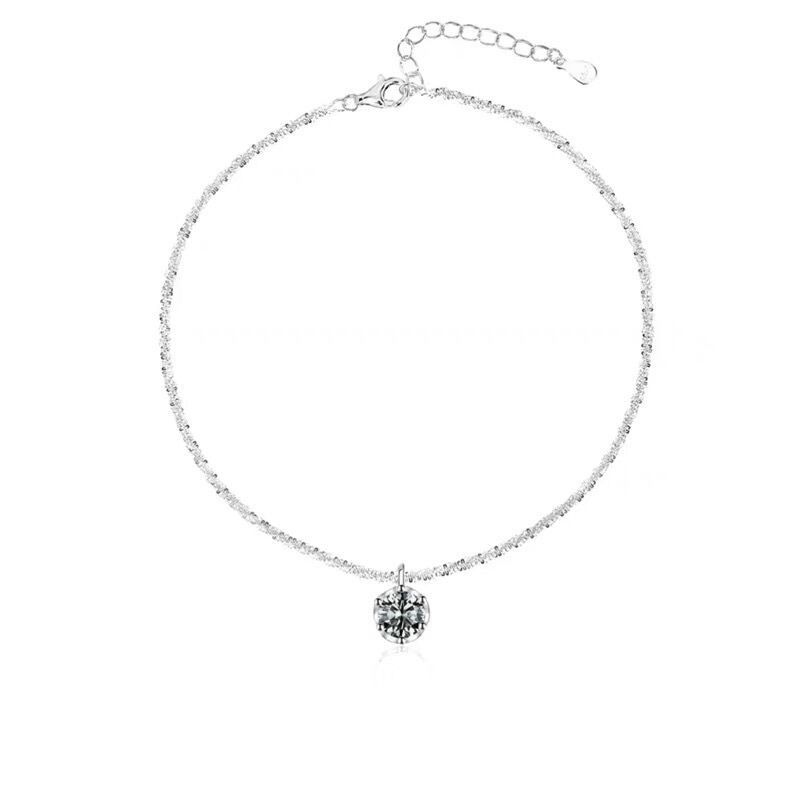 2025 New Arrival Exquisite Shining Diamond Silver Anklet Female Ins Special-Interest Design Ankle Ring Fancy Summer Tide Foot Accessories