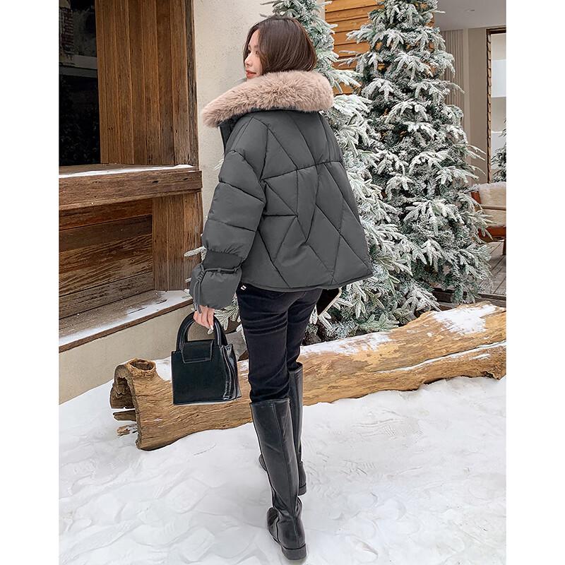 Women's Winter Faux Fur Collar Padded Jacket