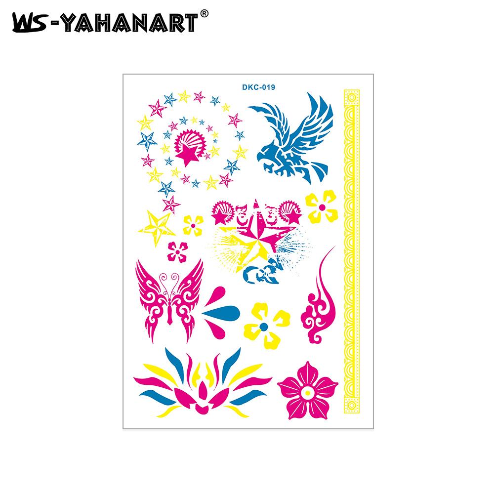 Creative Fluorescent Waterproof Full Arm and Face Tattoo Sticker
