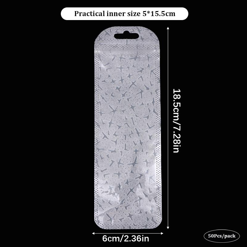 

50 шт. Полупрозрачный белый узорчатый тканевый зиплок пакет Пакет для запечатывания Упаковочный пакет Многоразовый пакет для хранения серег, ожерелий, ювелирных изделий, подарков 6cm×18.5cm