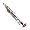 Soprano Bb Saxophone Straight Sax Set with Brass Pipe Body White Keys Woodwind Instrument Silver