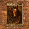 Tin Sign Wall Art Vintage Western Horse Motivational Office Decor Quote