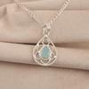 Aqua Chalcedony Gemstone 925 Sterling Silver Designer Pretty Pendant 1.40" Gift For Wife PP-19-38